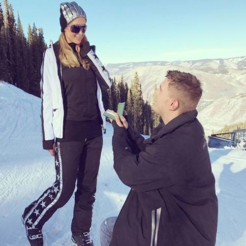 Chris Zylka Proposing To Paris In Aspen (Instagram)