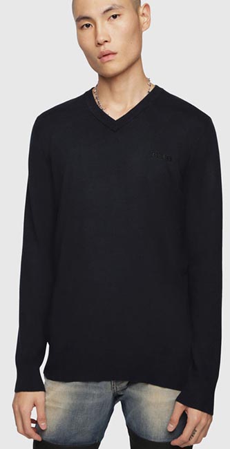 Cotton V-Neck Pullover From Diesel