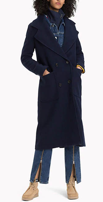 Double Breasted Wool Blend Coat From Tommy Hilfiger