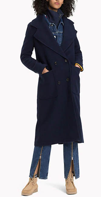 Double Breasted Wool Blend Coat from Tommy Hilfiger