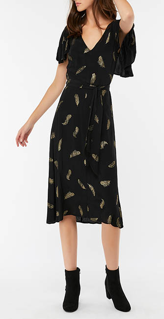 Fira Feather Print Midi Dress From Monsoon