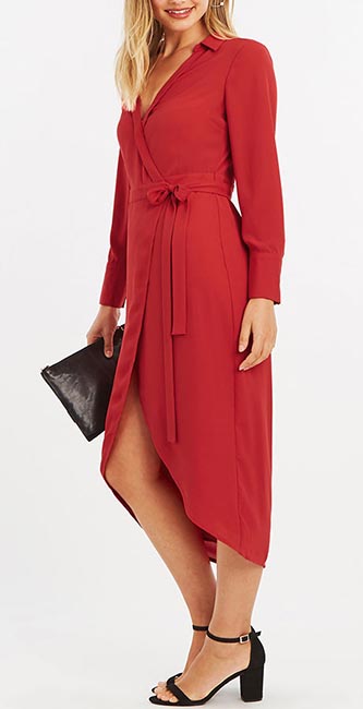 Long Wrap Shirt Dress From Oasis