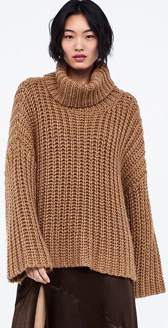 Oversized Turtleneck Sweater From Zara