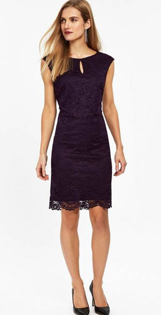 Purple Lace Shift Dress from Wallis