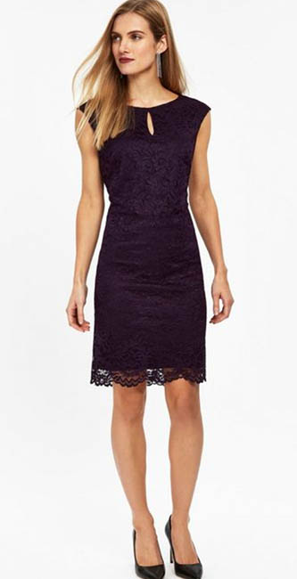 Purple Lace Shift Dress From Wallis