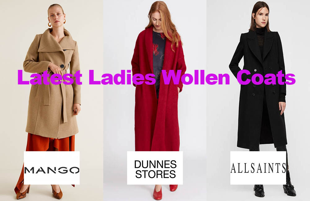 The latest fashion in ladies woollen overcoats