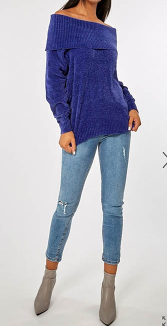 Vila Blue Bardot Jumper From Dorothy Perkins