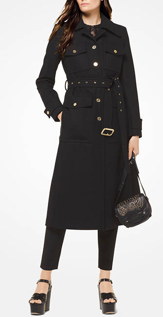Wool-Melton Trench Coat From Michael Kors