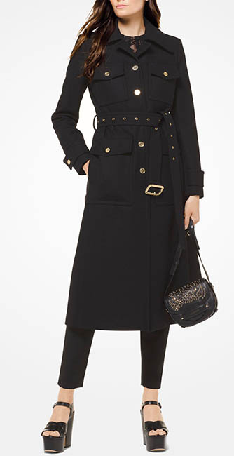 Wool-Melton Trench Coat from Michael Kors