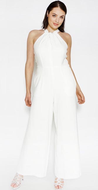 Front view of this Donna Ricco Sleeveless Jumpsuit from Pamela Scott