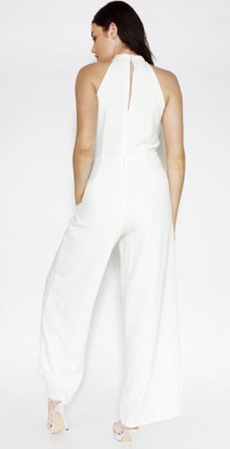 Rear view of this Donna Ricco Sleeveless Jumpsuit from Pamela Scott