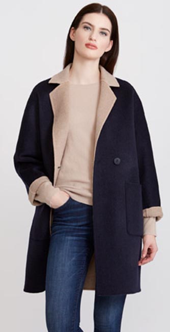 Front View Of This Paul Costelloe Living Studio Contrast Collar Coat From Dunnes Stores