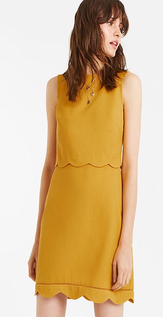 Front view of this Scallop double layer dress from Oasis