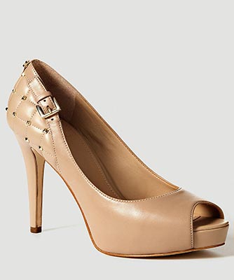 Huali Leather Open-Toe Buckle Shoe from Guess