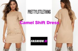 Latest fashion Camel Shift dress from PrettyLittleThing