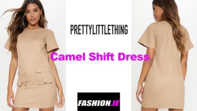 Latest fashion Camel shift dress from PrettyLittleThing