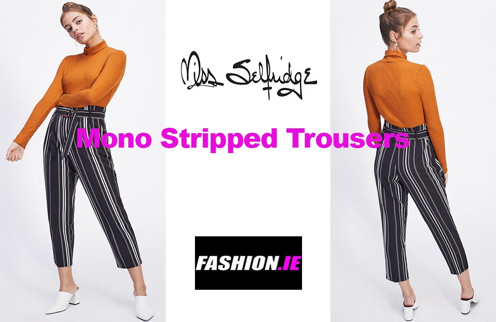 Latest fashion Mono Striped Trousers from Miss Selfridge