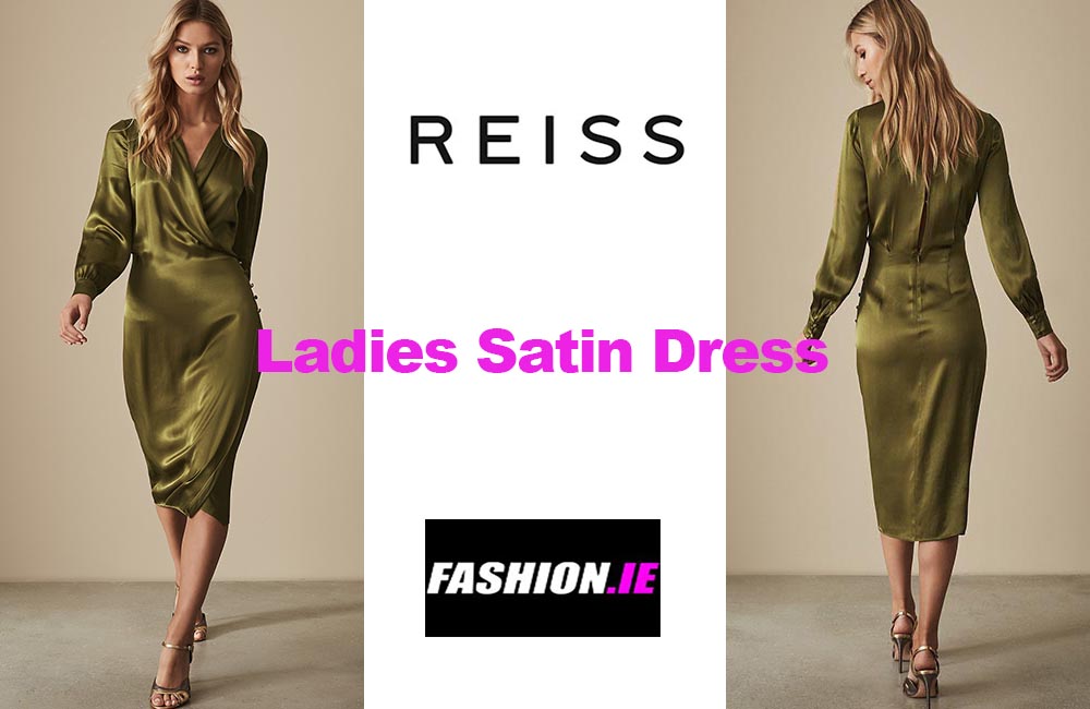 Latest fashion Renae Satin Wrap dress from Reiss