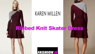 Latest fashion Ribbed knit skater dress from Karen Millen