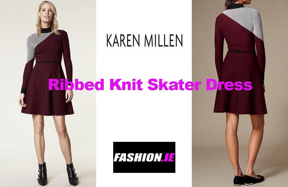 Latest fashion Ribbed knit skater dress from Karen Millen