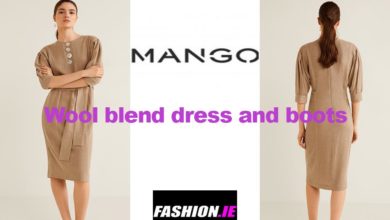 Latest fashion Wool blend dress and boots from Mango