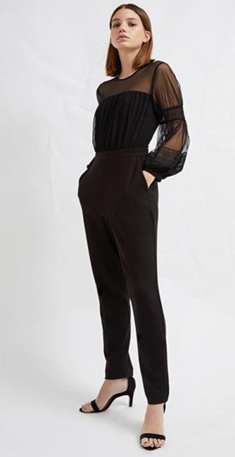 Paulette Jersey Puff Sleeve Jumpsuit From French Connection