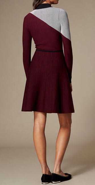 Rear View of this Ribbed knit skater dress from Karen Millen