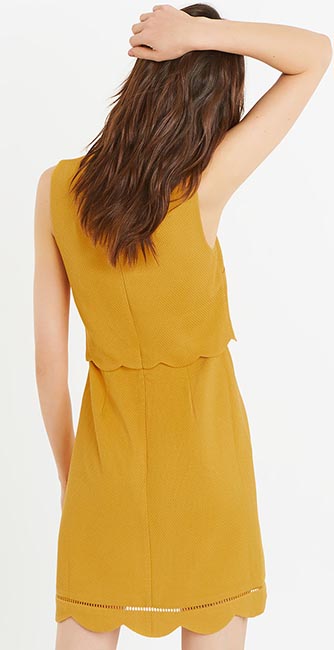 Rear view of this Scallop double layer dress from Oasis