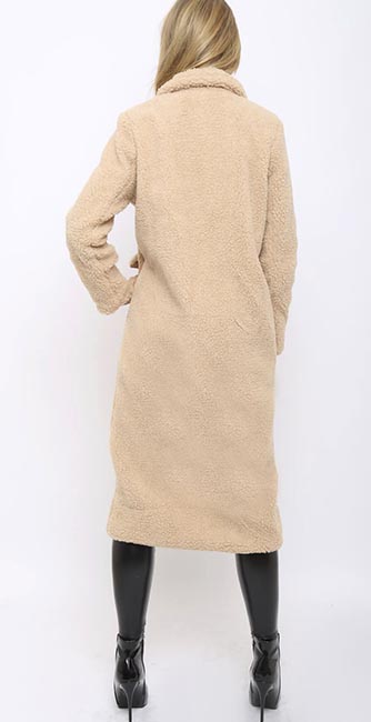 Rear view of this Teddy coat from Cari’s Closet