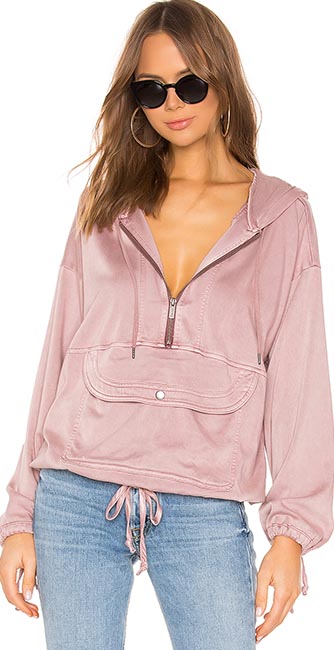 Soft pink pocket hoodie from Revolve