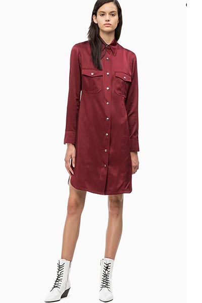 Satin Shirt Dress From Calvin Klein