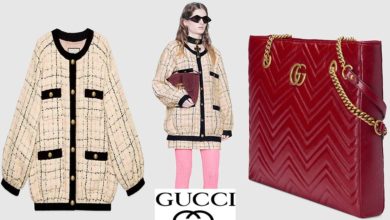 Bomber jacket and tote bag from Gucci