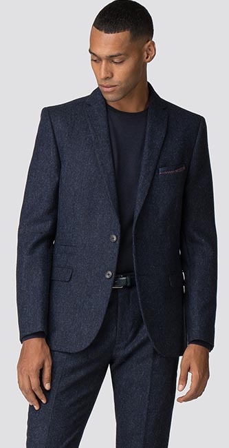 British Black &Amp; Blue Tweed Camden Jacket From Ben Sherman