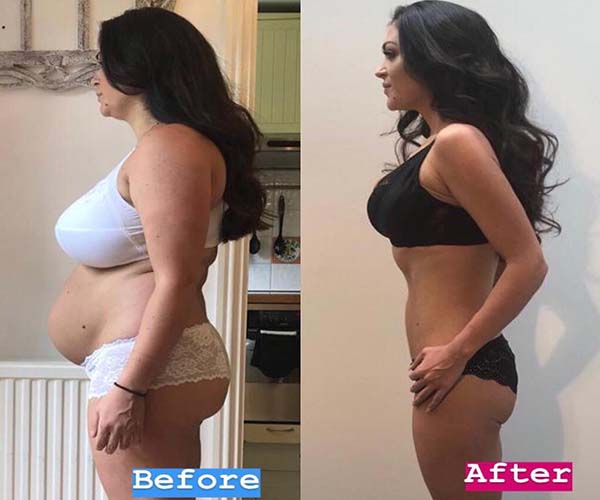 Casey Batchelor's Before and after shots (Instagram) 2019