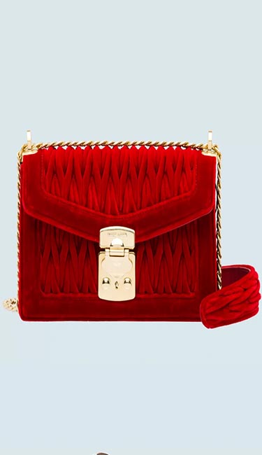 Confidential Matelasse Velvet Bag from Miu Miu