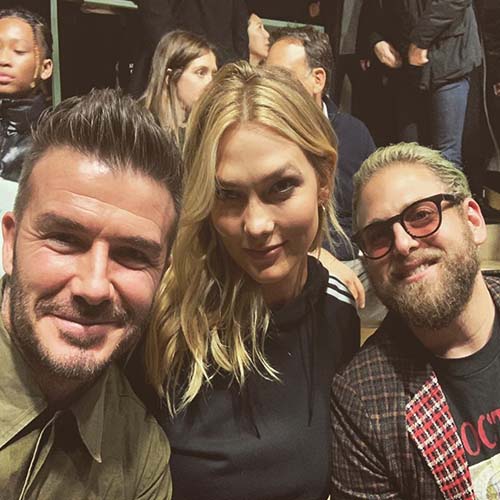 David Beckham with Karlie Kloss and Jonah Hill at launch of “Here To Create” initiative