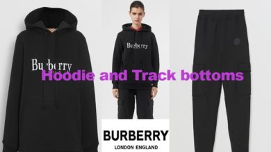 Embroidered hoodie and track pants from Burberry
