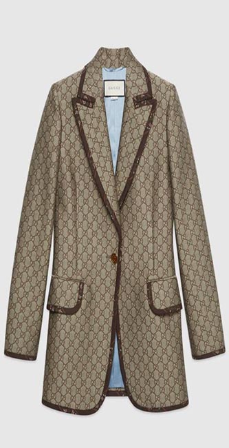 Gg Wool Canvas Jacket From Gucci