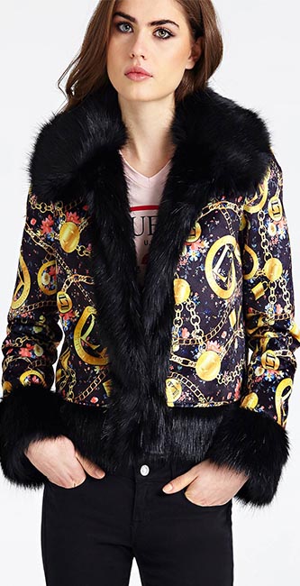 Jacket with Faux Fur Detailing from Guess