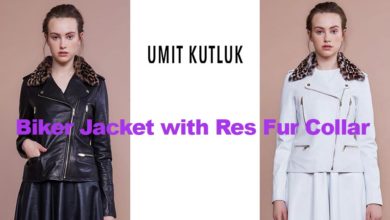 Leather biker jacket from Irish designer Umit Kutluk