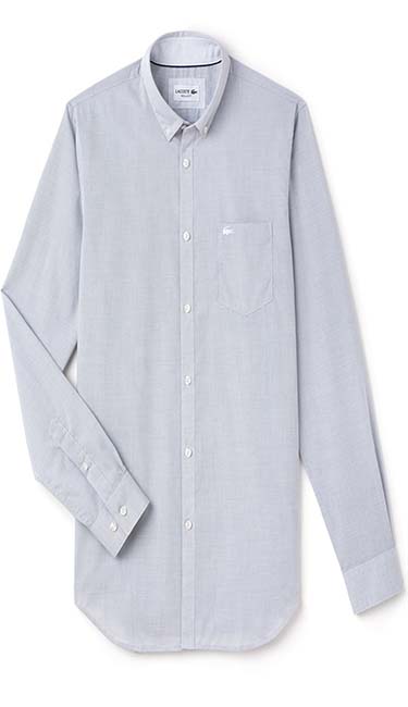 Men'S Regular Fit Texturized Poplin Shirt From Lacoste