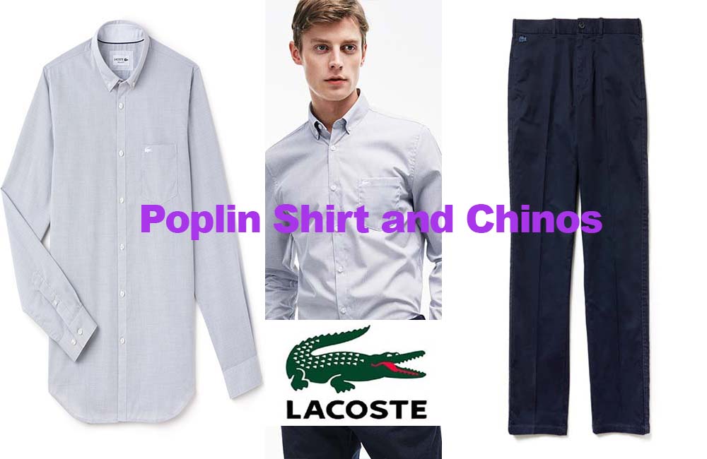 Men’s poplin shirt and chinos from Lacoste