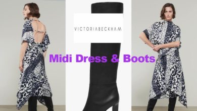 Midi dress and boot from Victoria Beckham