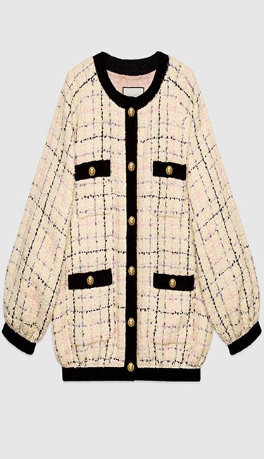 Oversize tweed bomber jacket from Gucci