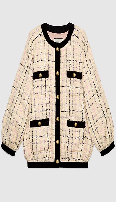 Oversize Tweed Bomber Jacket From Gucci