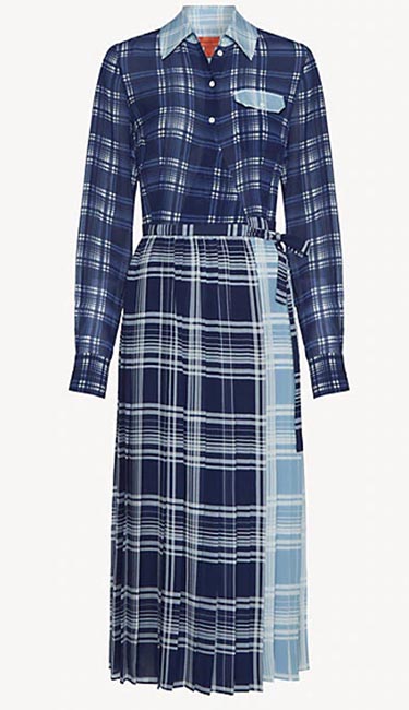 Pleated Silk Check Dress From Tommy Hilfiger