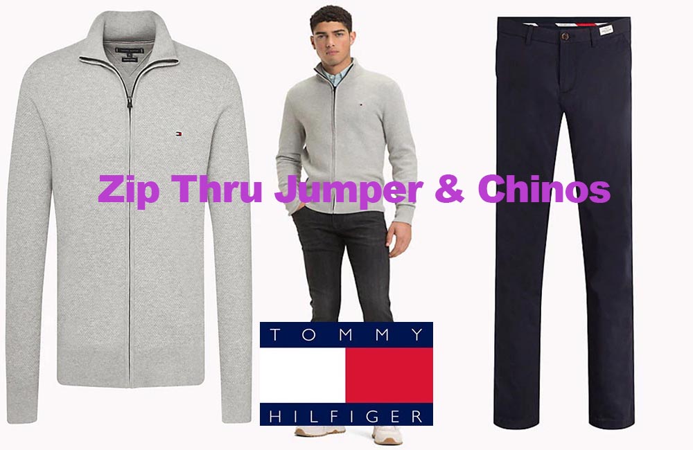 Zip jumper and chinos from Tommy Hilfiger