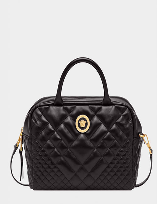 Quilted Satchel Bag From Versace