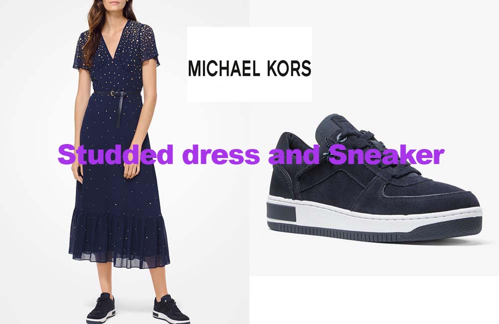 Studded dress and sneakers from Michael Kors