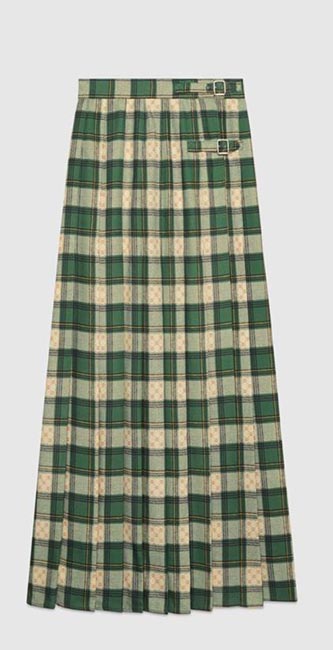 Tartan GG Wool Maxi Skirt from Gucci
